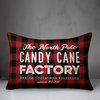Plaid The North Pole Candy Cane Factory 14"x20" Throw Pillow Cover