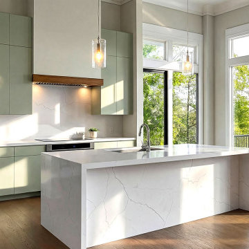 Scandi Sage Green Cabinets