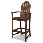 Polywood - Polywood Classic Adirondack Bar Chair, Mahogany - The classic Adirondack design moves to new heights with this comfortable bar height chair. POLYWOOD furniture is constructed of solid POLYWOOD lumber that's available in a variety of attractive, fade-resistant colors. It won't splinter, crack, chip, peel or rot and it never needs to be painted, stained or waterproofed. It's also designed to withstand nature's elements as well as to resist stains, corrosive substances, salt spray and other environmental stresses. Best of all, POLYWOOD furniture is made in the USA and backed by a 20-year warranty.