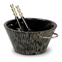 Black Almond Salad Bowl - Serving And Salad Bowls
