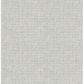 Zia Grey Basketweave Wallpaper Bolt