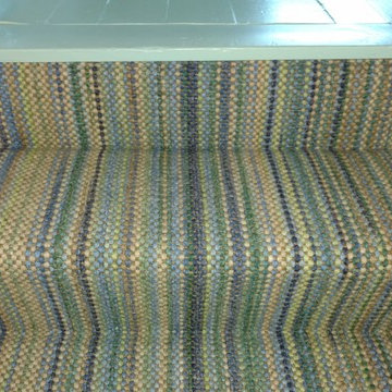 Casual Stair Runner Install Using the Hampton Stripe 0404-460 Denim Blue