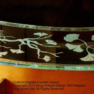 Custom Floating Artglass Kitchen Counter