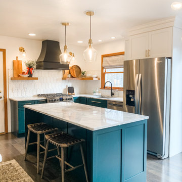 Custom Painted Cabinets in Sherwin Williams Cascades