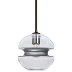 Besa Lighting - Besa Lighting 1TT-HULA8SL-BR Hula 8 - 1 Light Stem Pendant - Canopy Included: Yes  Canopy DiHula 8 1 Light Stem  Black Clear/Black GlUL: Suitable for damp locations Energy Star Qualified: n/a ADA Certified: n/a  *Number of Lights: 1-*Wattage:60w Incandescent bulb(s) *Bulb Included:No *Bulb Type:Incandescent *Finish Type:Black