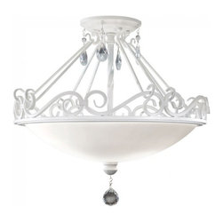 2 Light Semi Flush Mount by Feiss Chateau Blanc in Traditional Style - Lighting