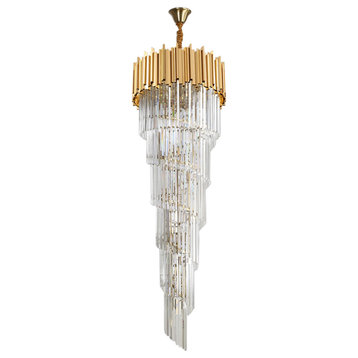 Monaco Luxurious Grand Gold Crystal Chandelier, 23.6''