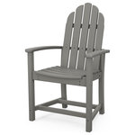 Polywood - Polywood Classic Adirondack Dining Chair, Slate Gray - Outdoor dining should be the perfect blend of casual and comfortable. The POLYWOOD Classic Adirondack Dining Chair serves up equal portions of both. Available in a variety of attractive, fade-resistant colors, this classic chair is built to last and look good for years to come. It's made in the USA with solid POLYWOOD lumber that has the look of real wood without the maintenance wood requires. That means no painting, staining or waterproofingever. And it's backed by a 20-year warranty so you don't have to worry about it splintering, cracking, chipping, peeling or rotting. It's also durable enough to withstand nature's elements, as well as resist stains, corrosive substances, salt spray and other environmental stresses.