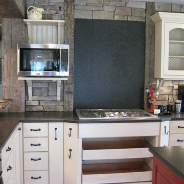 Reclaimed Beams & Repurposed Cabinets