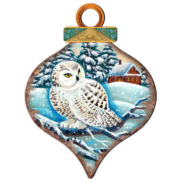 White Owl Ornament Drop