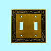 Victorian Switch Plate Double Toggle Antique Solid Brass |