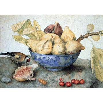 Giovanna Garzoni China Bowl With Figs a Bird and Cherries Wall Decal