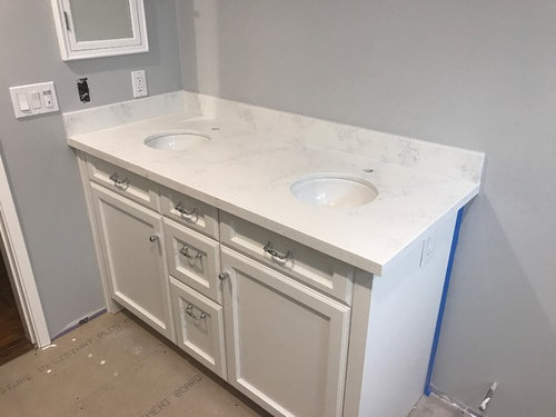 Bathroom Vanity Counter Overhang Too, How Much Does It Cost To Replace A Bathroom Vanity Top