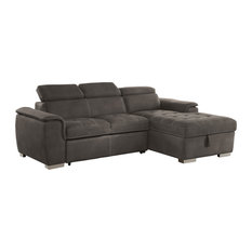 5 Feet Sectional Sofas Houzz Sunset Trading Metro Pullout Sleeper Sectional With Storage Taupe Gray