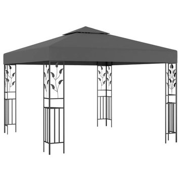 vidaXL Gazebo Canopy Tent Patio Pavilion Sunshade with Double Roofs Anthracite