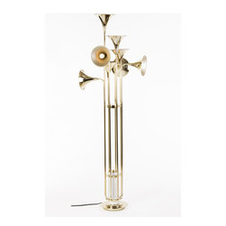Laurence Floor Lamp | Gold / White - Floor Lamps