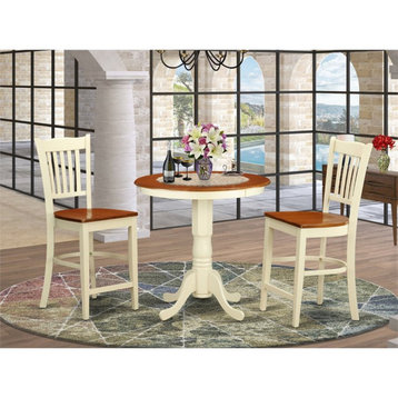 Atlin Designs 3-piece Wood Dining Set in Buttermilk and Cherry