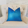 Electric Azure Blue Handmade Luxury Pillow, 20"x20"