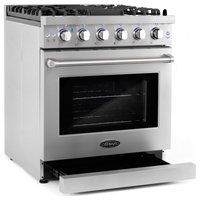2-Piece Kitchen, 30" Gas Range and 30" Wall Mount Range Hood