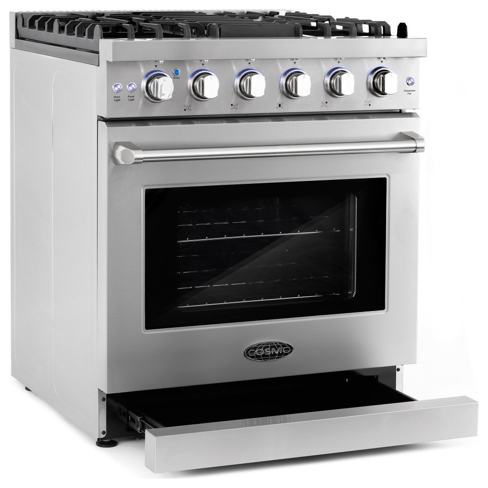 2-Piece Kitchen, 30" Gas Range and 30" Wall Mount Range Hood