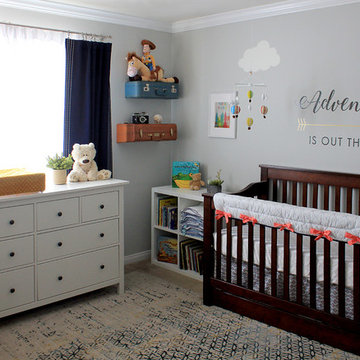 "Up" Travel Themed Gender Neutral Nursery