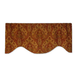 Priority Home and Design - Mill Creek Raymond Waites Ashanti Wine Medallion Valance - Valances