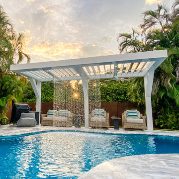 Automated Pergola + Waterfall in Boca Raton