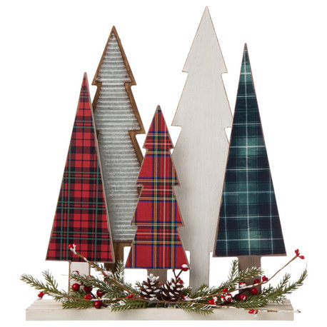 14"H Wooden Christmas Tree Table Decor