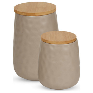 Stone Matte Dimple Texture Ceramic Canister Set/2