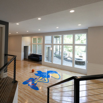 Two-Tiered Basement Designed for Family Fun