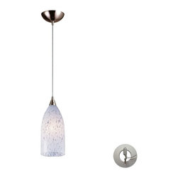 Elk Lighting - Verona One Light Pendant In Satin Nickel And Snow White Glass Includes w/ An Ada - Pendant Lighting