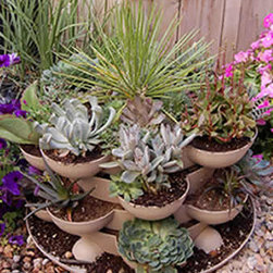 Outdoor Stack & Grow Stackable Garden Planter w/ Cactus - Outdoor Pots And Planters
