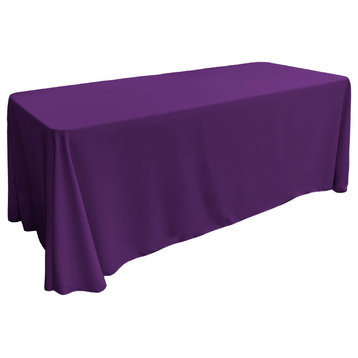 LA Linen Rectangular  Polyester Poplin Tablecloth, Purple, 90"x156"