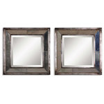 Uttermost - Uttermost 13555 B Davion - Square Mirror Frame - Frames feature a distressed, antiqued silver leaf finish with black undertones, burnished edges and antiqued mirror accents. Mirror is beveled.  Designer: Matthew WilliamsDavion Square Mirror Frame Antiqued Silver Leaf Black Undertone *UL Approved: YES *Energy Star Qualified: n/a  *ADA Certified: n/a  *Number of Lights:   *Bulb Included:No *Bulb Type:No *Finish Type:Antiqued Silver Leaf with Black Undertone