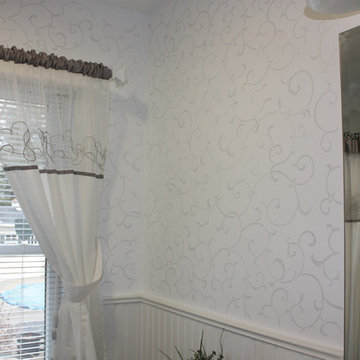 Metallic Stenciled Bathroom