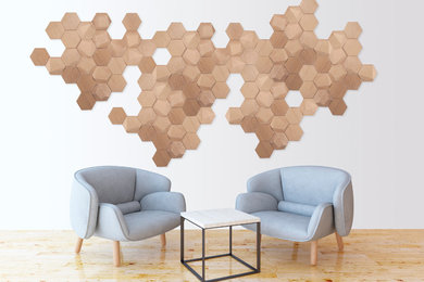 Bee Apis, wooden tiles for wall decor