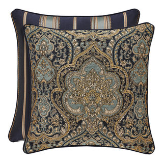 Five Queens Court Bristol 18 Square Decorative Throw Pillow Indigo