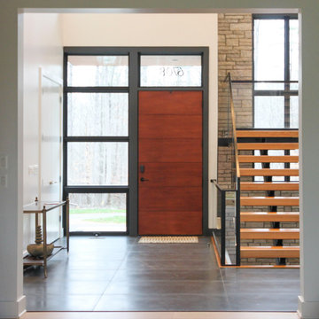 Project #98 | Modern Mono-beam Staircase with Glass Railing