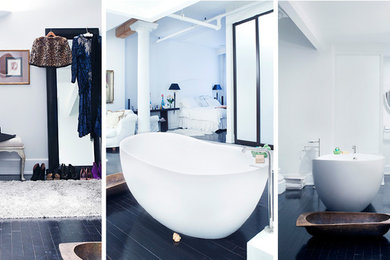 Inspiration for a modern bathroom remodel in New York