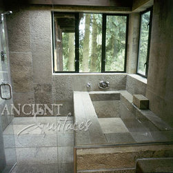 Master Bathrooms in antique limestone - Tile