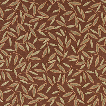 Nutmeg Floral Leaf Residential And Contract Grade Upholstery Fabric By The Yard