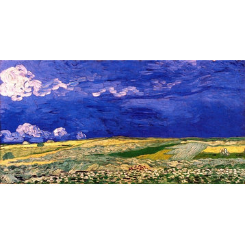 Vincent Van Gogh Wheatfields Under a Clouded Sky Wall Decal
