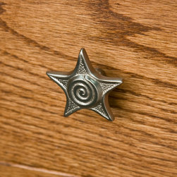 SOLID BRASS STAR CABINET KNOB - Cabinet And Drawer Knobs