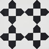 8"x8" Martil Handmade Cement Tile, Black/White, Set of 12