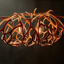 Double Pod Lighted Antler Sculpture - Chandeliers