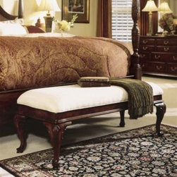 American Drew 791-480 Bed End Bench Cherry Grove - Upholstered Benches