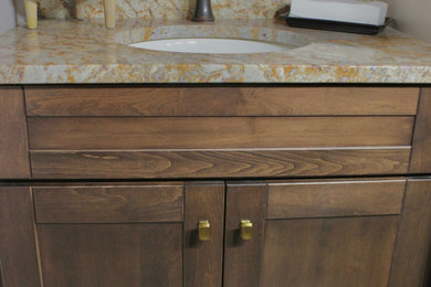 Example of a transitional powder room design in Philadelphia