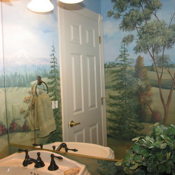 Powder Bathroom Murals
