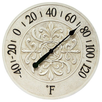 Blanc Fleur Indoor/Outdoor Decorative Wall Thermometer 15"