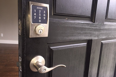 Residential keyless entry door lock.
